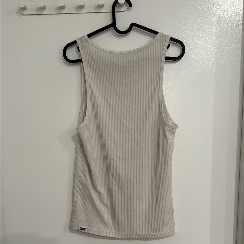 White Ribbed Tank Top - Picture 2 of 3